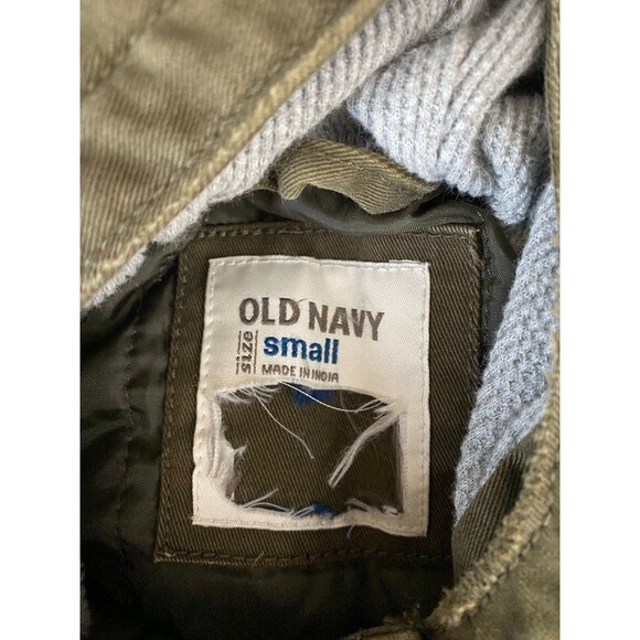 Old Navy Boys Utility Jacket – Size Small – Olive Green Hooded Canvas Coat - Picture 5 of 8